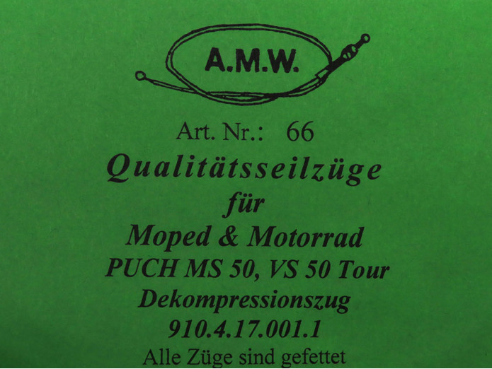 Kabel Puch MS50 / VS50 Tour decompressiekabel A.M.W.